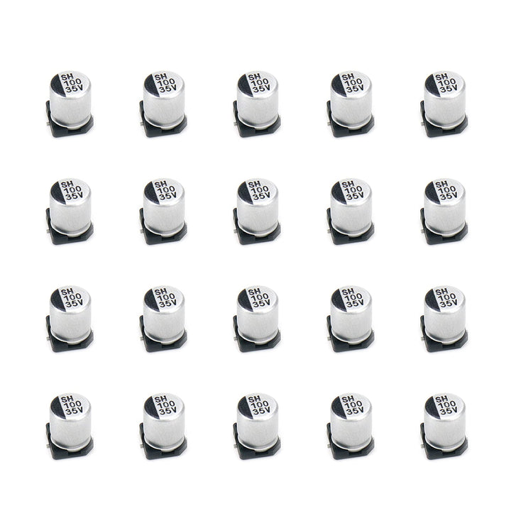 20Pcs SMD Aluminum Electrolytic Capacitors 100uF 35V