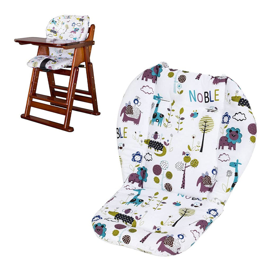 Baby High Chair Cushion High Chair Pad, Baby Seat Covers Cover Mat for The Chair and Stroller(White Animal World Pattern)