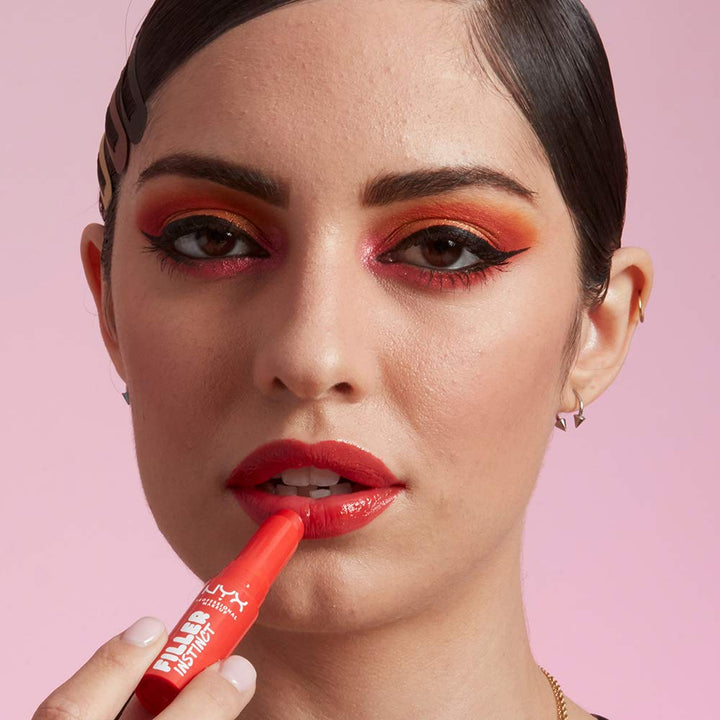 PROFESSIONAL MAKEUP Filler Instinct Plumping Lip Color, Lip Balm - Besos (Coral Red)