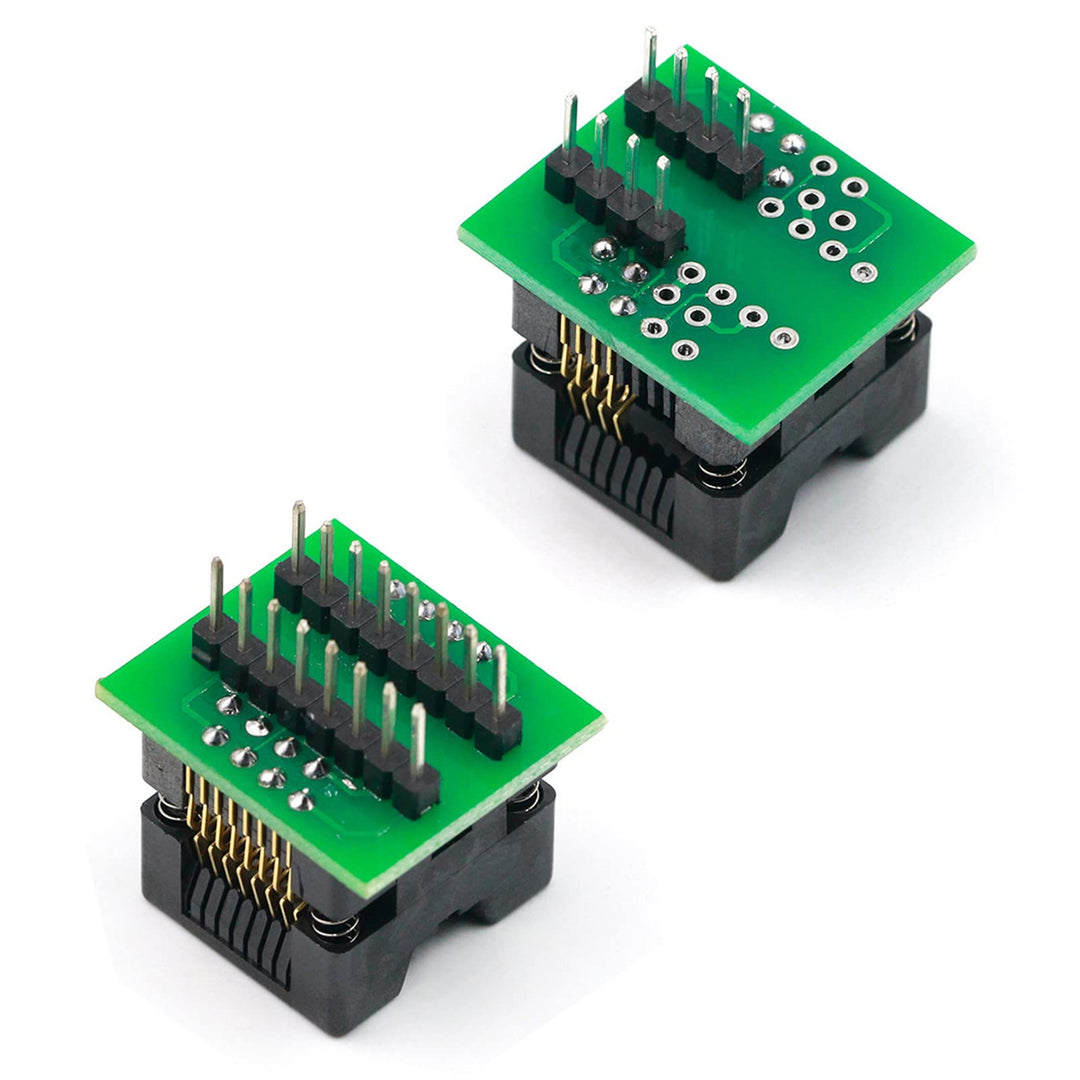 SOP8 to DIP8,SOP16 to DIP16 IC Programmer Socket Converter Adapter Module 2PCS(SOP8 200mil+SOP16 150mil) Wide Body Narrow Body