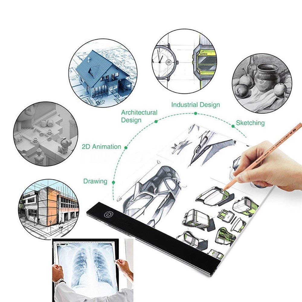 A4 Ultra-Thin Portable LED Light Box Tracer USB Power LED Artcraft Tracing Light Pad Light Box for Artists,Drawing, Sketching, Animation