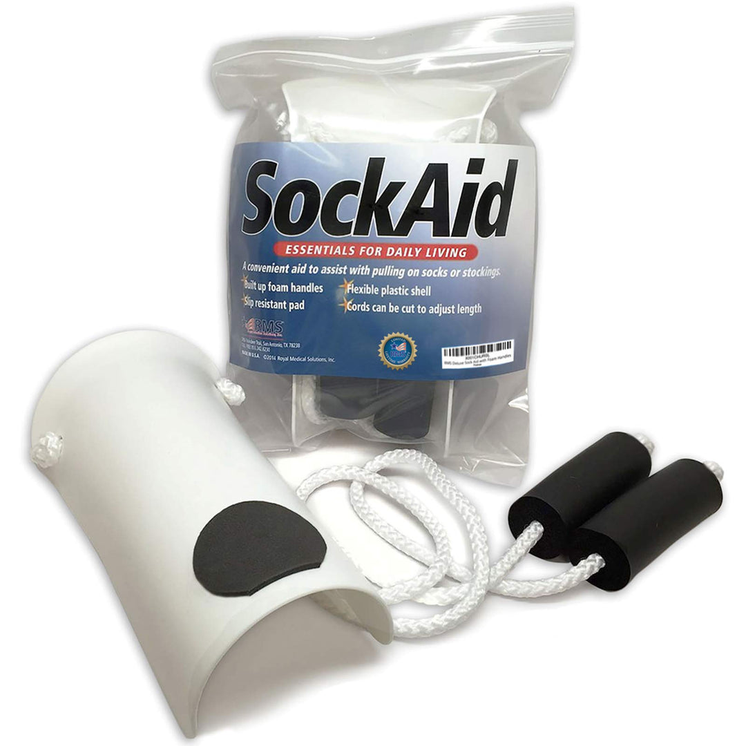Deluxe Sock Aid with Foam Handles Made in the USA