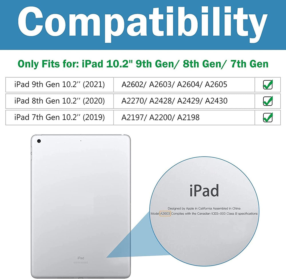 Smart Case for iPad 10.2 Case iPad 9th 8th 7th Generation Case, Hard Back Protective Cover iPad Case for iPad 10.2 Inch – Black