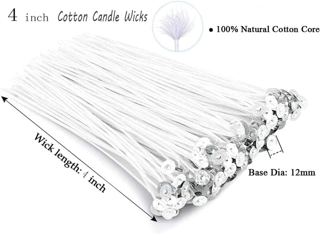 4 Cotton Candle Wick 100 Piece Pre-Waxed Candle Wicks for Candle Making,Thin Lx Wicks
