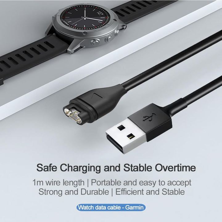 Watch Charger Cable, Replacement USB Data Sync Charger Cable for Garmin Fenix 5 5S 5X 6 6S 6X Plus, Forerunner 935 945 45 245 Music, Approach S10 S40 S60 G12, Vivoactive 3 4 4S, Instinct, Venu Sq
