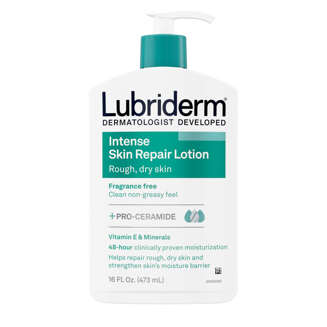 Intense Dry Skin Repair Lotion + Pro-Ceramide with Vitamin E & Minerals Helps to Repair Rough, Dry Skin, Fast Absorbing Lotion is Fragrance-Free and Non-Greasy, 16 fl. oz