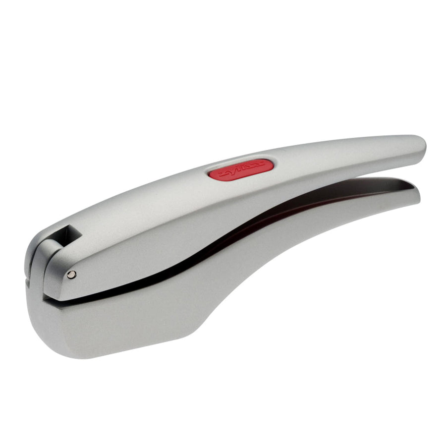 Susi 3 Garlic Press - Gift Set for Cooks - Culinary Chef Gifts - Aluminium Garlic Press with Built-In Cleaning Tool - Garlic Crusher, Mincer & Peeler for Unpeeled Garlic Cloves