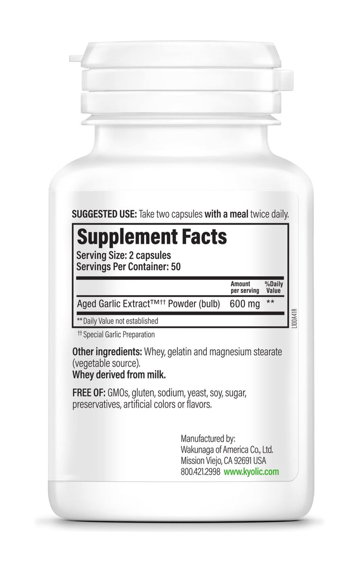 Aged Garlic Extract Formula 100, Original Cardiovascular, 100 Capsules (Packaging May Vary)
