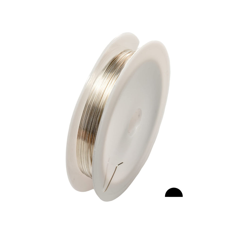 24 Gauge, 925 Sterling Silver Wire (Half Round) Dead Soft Made in USA - 25FT