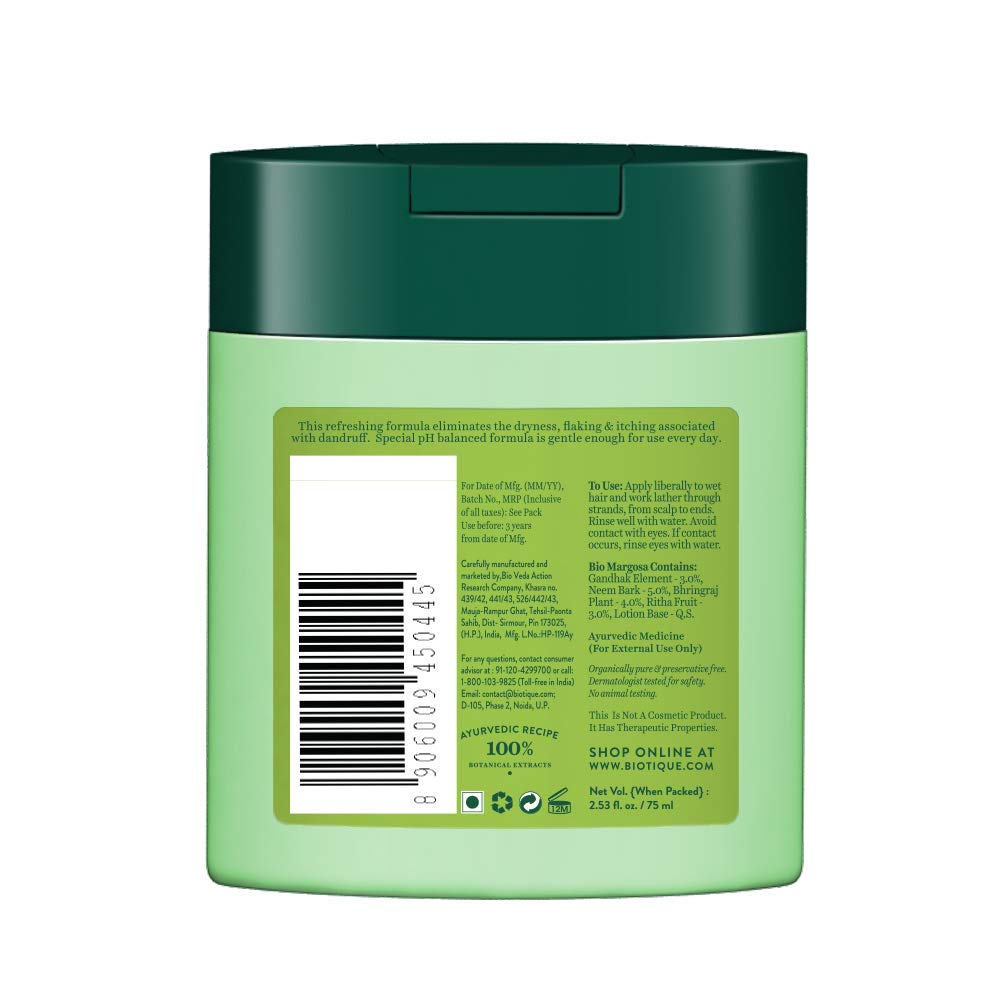Fresh Neem Anti Dandruff Shampoo and Conditioner | Controls Dandruff | Eliminates Dryness, Flaking and Itching |Hair Looks Fresh and Lustrous |100% Botanical Extracts | All Skin Types | 75ml