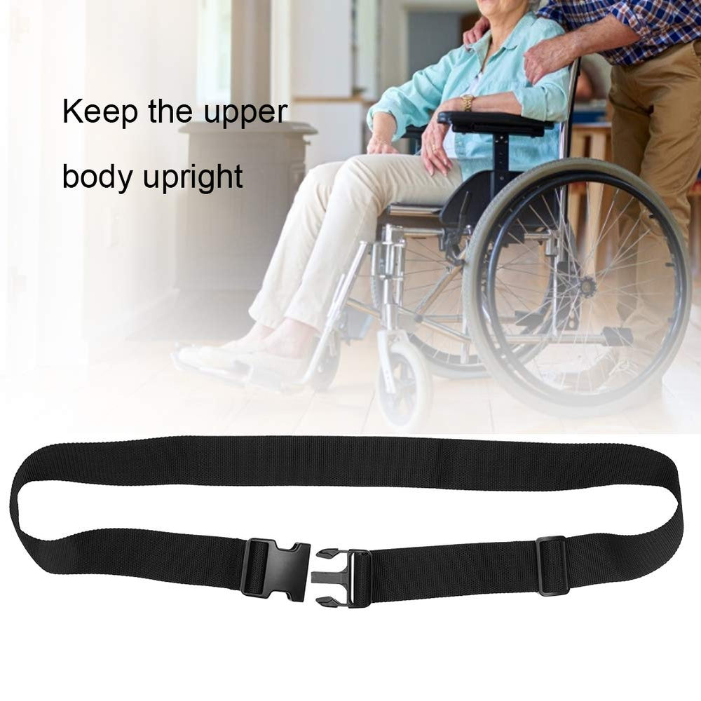 Wheelchair Safety Waist Strap,Adjustable Wheelchair Waist Seat Belt,Wheelchair Safety Harness Belt,Restraints Straps,Wheelchair Seat Anti-Slip Belt,Elderly Patients Wheelchairs Fixing Belt(Black)