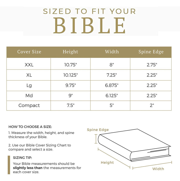 , Canvas Bible Case - Black Bible Cover for Men and Women - for Compact, X-Large and XX-Large Books
