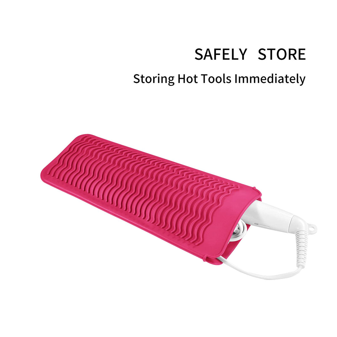 Silicone Heat Resistant Travel Mat Pouch for Hair Straightener,Crimping Iron,Hair Curling Iron,Hair Curling Wand,Flat Iron,Hair Waving Iron and Hot Hair Styling Tools (2 Pack)