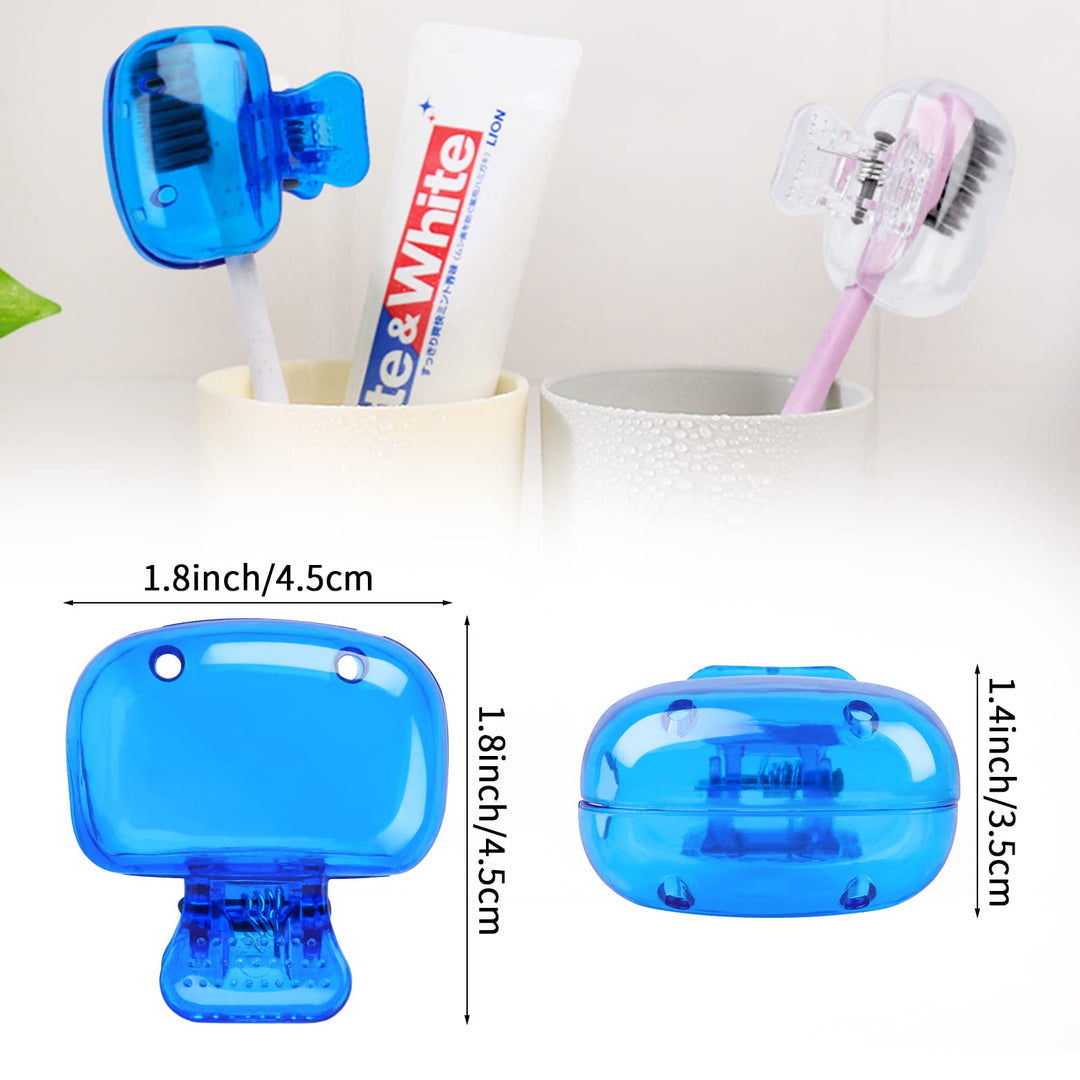 6 Pack Toothbrush Covers Portable Toothbrush Protector Coverings Clips Toothbrush Storage Head Cover Cap for Kids Bathroom Home Travel Toothbrush Case