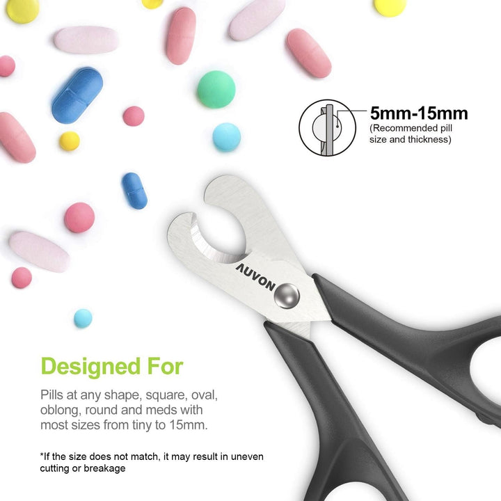 Scissors-Shaped Pill Cutter, Sharp Blade Pill Splitter for Accurately Dividing Various Size of Vitamins, Tablets and Medications in Half