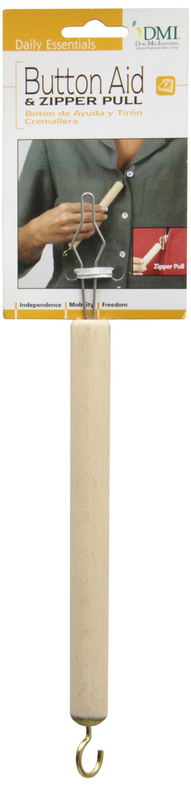 DMI Wood Dressing Stick, Button Aid and Zipper Pull, 9 ¼ Inches