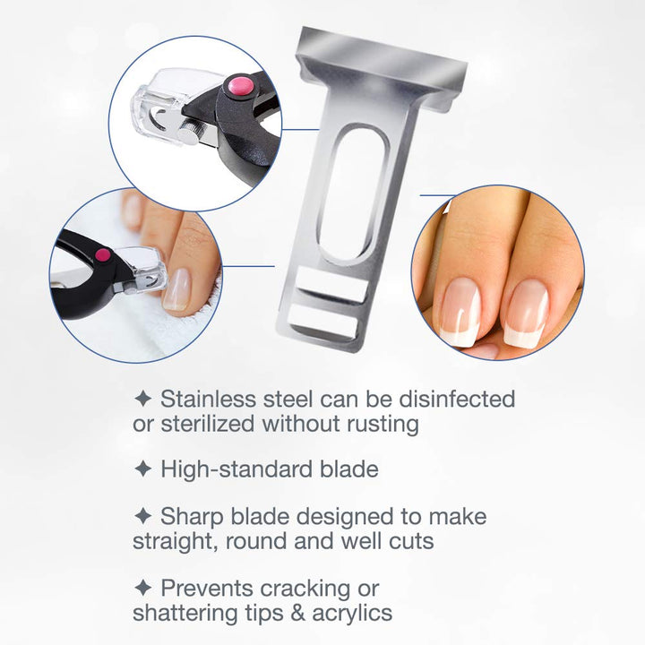 Triple Cut Acrylic & Tip Cutter Stainless Steel Replacement Blade