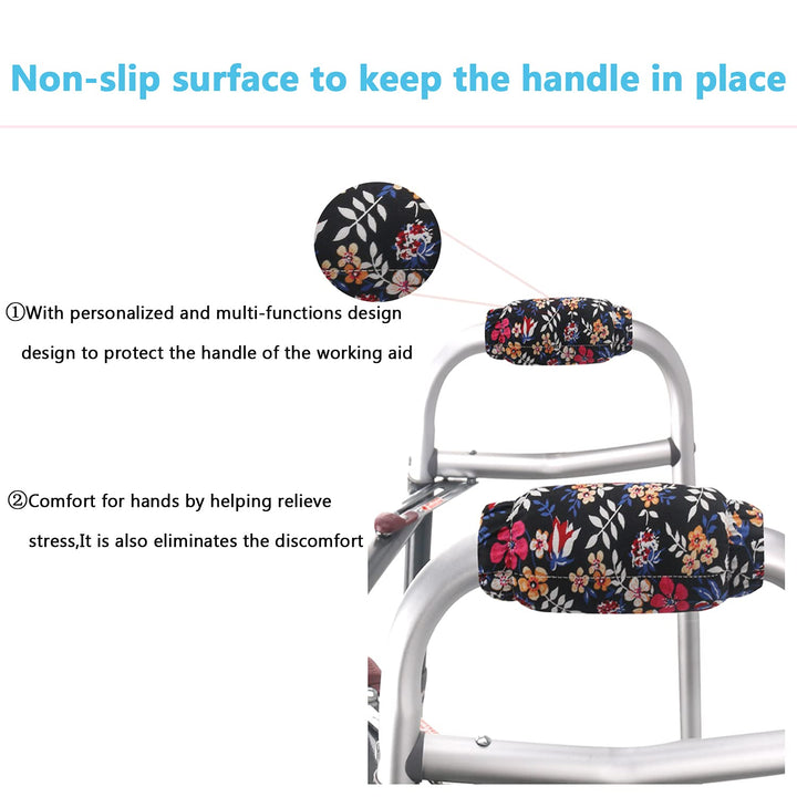 Walker Handle Cover Handle Pads for Adult Soft Cushion Padding for Walker Padded Hand Grip Covers Walker Grips Universal Folding Rolling Crutch pad Hand Walking Arm Crutches Cushions Crutch Covers