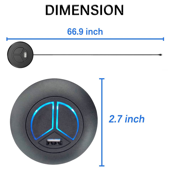Power Recliner Switch with USB, Round Hand Control Handset 2 Button 5 pin Plug Replacement Compatible with Ashley Okin Limoss Lane KDPT(KAIDI) Electric Lift Chair Recliner Sofa