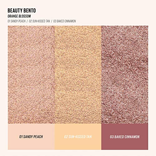 Beauty Bento Collection - Bouncy Eyeshadow Trio | Peach Orange Tones, Travel Size, 02 Orange Blossom, 2019 Allure Best of Beauty Award, 0.03 Oz