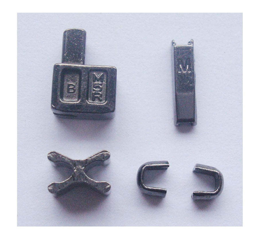 2 Sets Gun Metal #5 Metal Zipper Head Box Zipper Sliders Retainer Insertion pin Easy for Zipper Repair,Zipper Repair Kit (#5)
