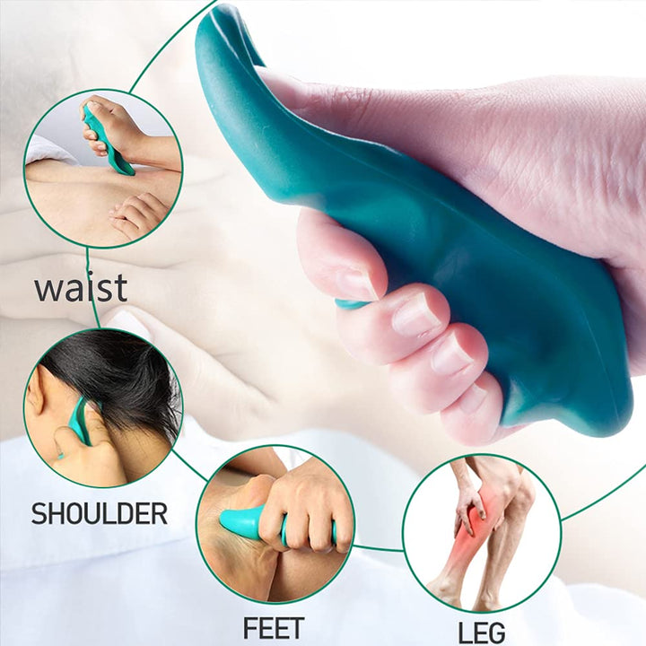 Manual Trigger Point Massage Tool and Thumb Massager for Full Body Deep Tissue Massage, Pressure Point Massage Tool Gifts, with 2 Pieces Finger Ring, Stress Relief and Muscle Recovery