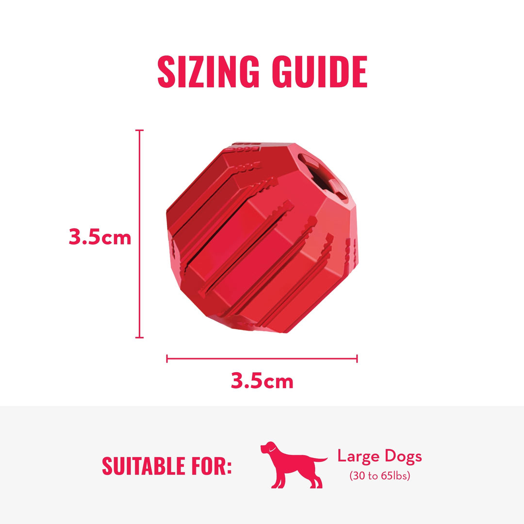 Stuff-A-Ball - Durable, Natural Rubber Chew Toy for Dogs - Dental Health Pet Toy for Chewing & Teeth Cleaning - Stuffable for Treats & Snacks - for Large Dogs