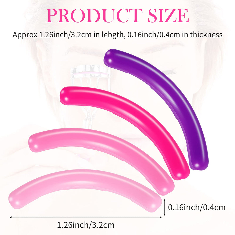 Curler Refills Eyelash Curler Refill Pads Silicone Rubber Curler Replacement Refills Pads for Universal Eyelash Curler with a Clear Storage Box (Purple, Rose Red, Light Pink, Pink)