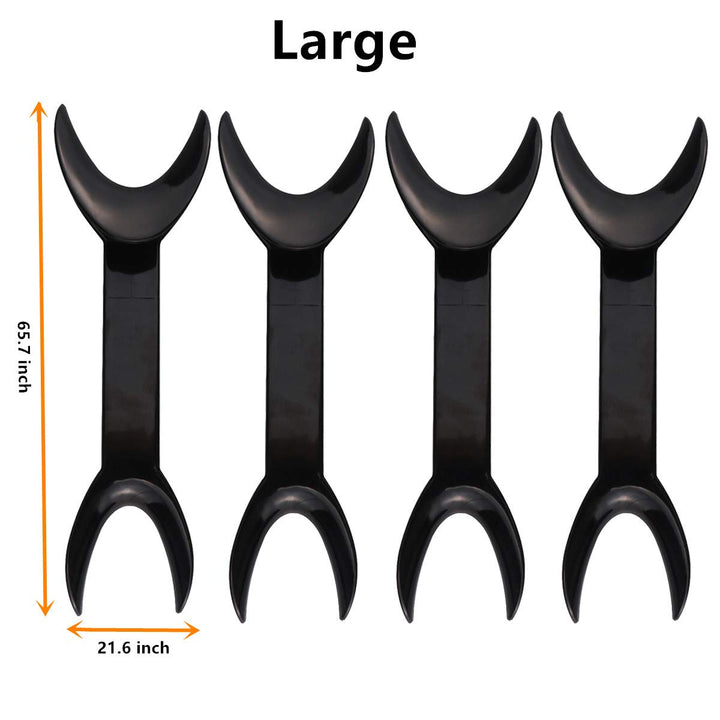 8 Pack Black T-Shape Intraoral Cheek Lip Retractor, 4 Large Size+4 Small Size Double Head Mouth Opener for Teeth Whitening Surgical Retractor, Dental Orthodontic Oral Care Tool