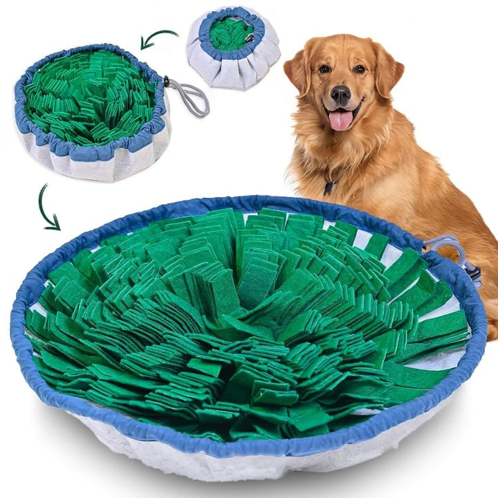 Snuffle Mat for Dogs - Adjustable Interactive Puzzle Toy for Large & Small Breed Slow Feeder for Mental Stimulation & Stress Relief Encourages Natural Foraging Ideal for Indoor & Outdoor Use