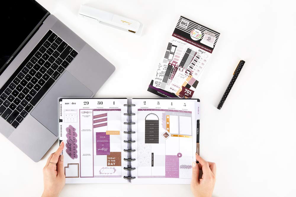 Sticker Value Pack - Planner Accessories - Girls With Goals Theme - Multi-Color - Great for Planning & Organizing - 30 Sheets, 701 Stickers