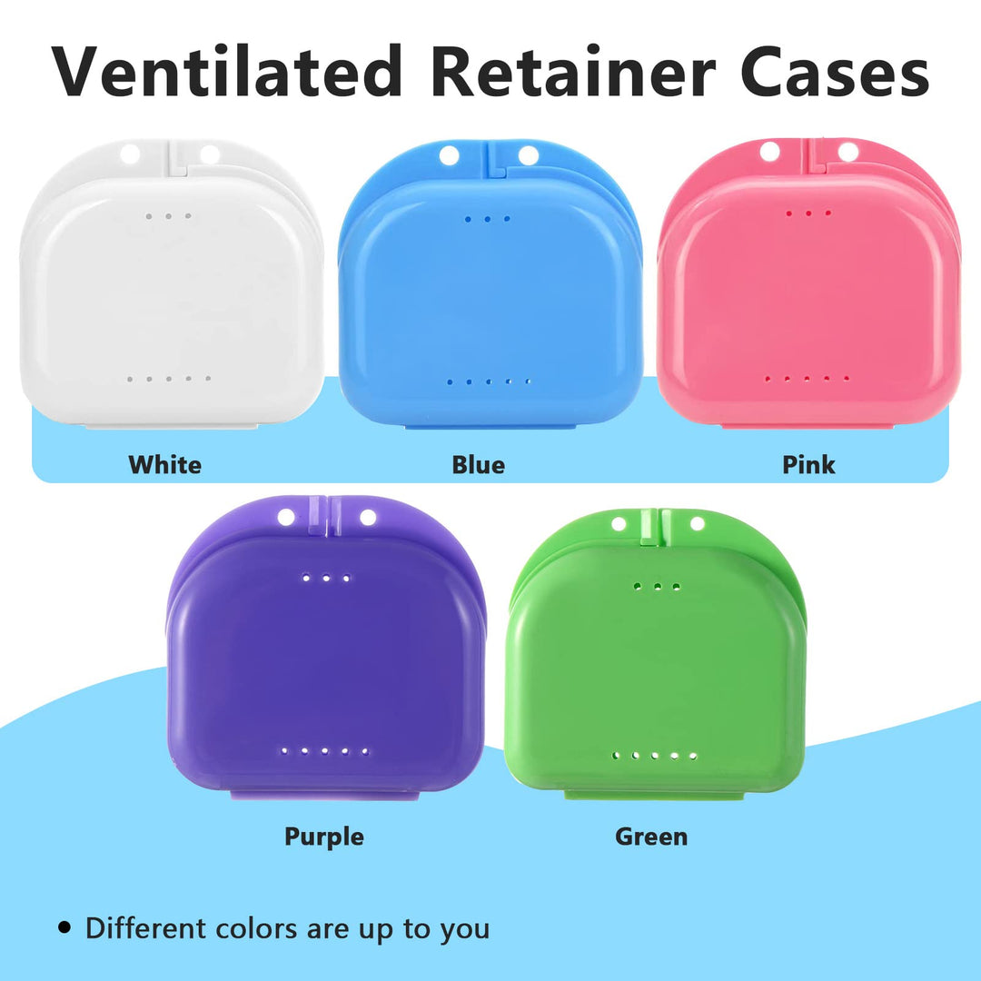2 PCS Orthodontic Retainer Case,Retainer Case,Denture Case with Ventilation Holes for Mouth Guard and Floss.