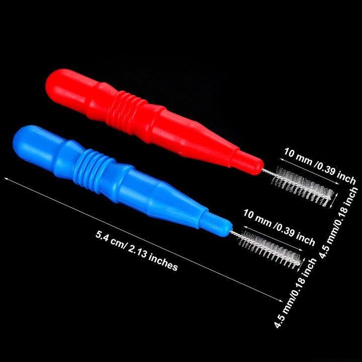 50 Piece Interdental Brush Toothpick Dental Tooth Flossing Head Braces Oral Dental Hygiene Interdental Brush Dental Flosser Toothpick Cleaners Tooth Cleaning Tool (Red, Blue)