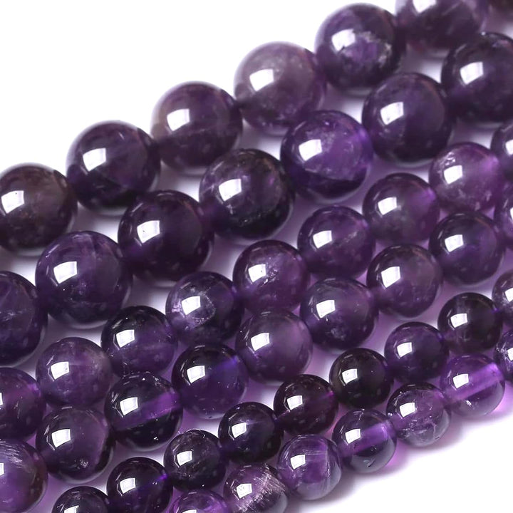 60pcs 6mm Natural Amethyst Beads Crystal Quartz Round Loose Gemstone Beads for Jewelry Making DIY Bracelet Necklace