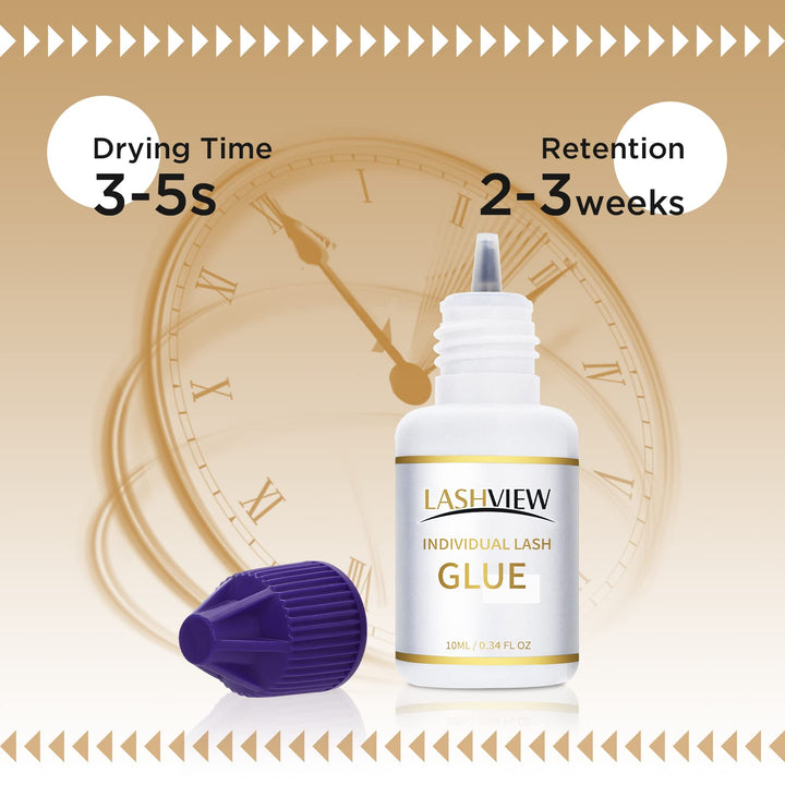 Individual Lash Glue,DIY Lash Extension Glue,Black Eyelash Glue Adhesive for Individual Cluster Lashes,10ML