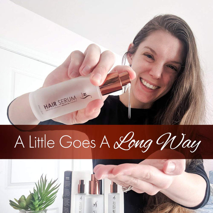 Hair Repair Serum - Argan Oil Hair Serum for Frizz Control, Shine and Straightening - Serum for Hair with Vitamin E and Aloe Vera - 2 Fl. Oz. / 60 Ml