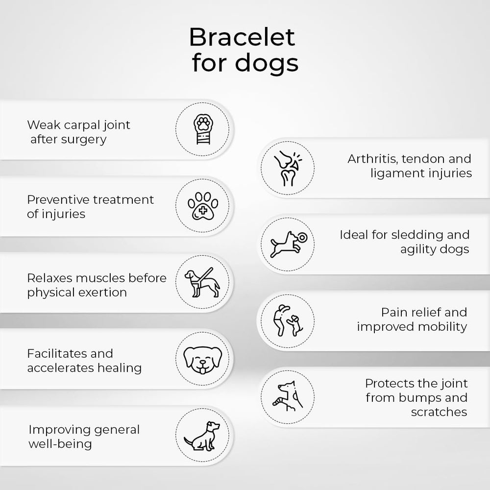 - Carpal Brace for Dogs with Arthrosis, Ligament or Tendon Injuries, or Agility Dogs, Size L
