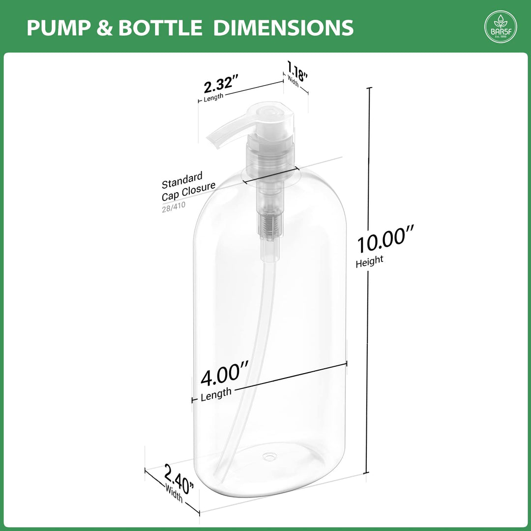 Empty Shampoo Bottles with Pumps Dispenser 32 oz (1 Liter) Leak-Proof Large Empty Refillable BPA-Free 2-Pack