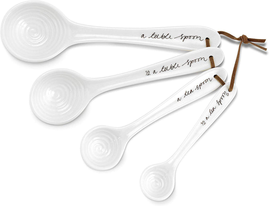 Sophie Conran Measuring Spoons | Set of 6 White Spoons | Made from Fine Porcelain | Dishwasher Safe | Perfect Flatware for Home, Kitchen, and Restaurant