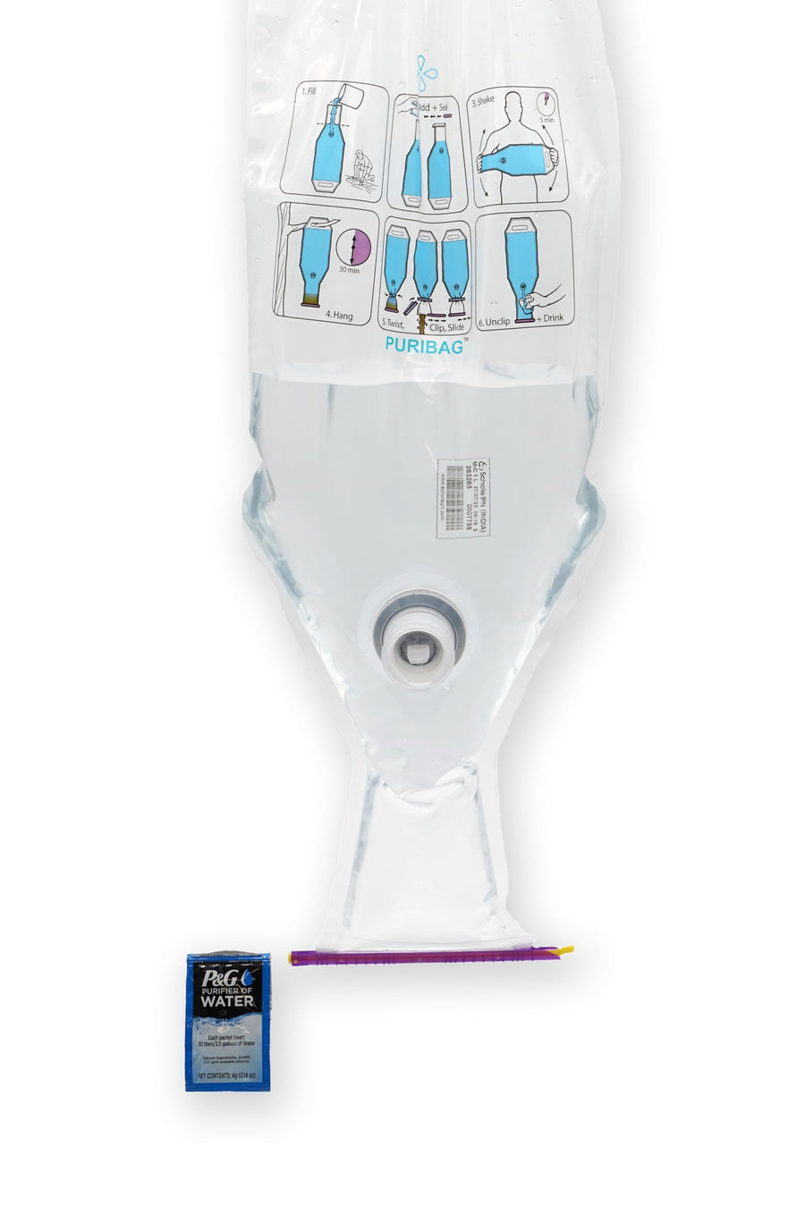 Puribag Gravity Water Filter - Portable Water Filtration System and Backpacking Water Filter for Camping, Hiking and Emergency Water Treatment - Hangs Anywhere