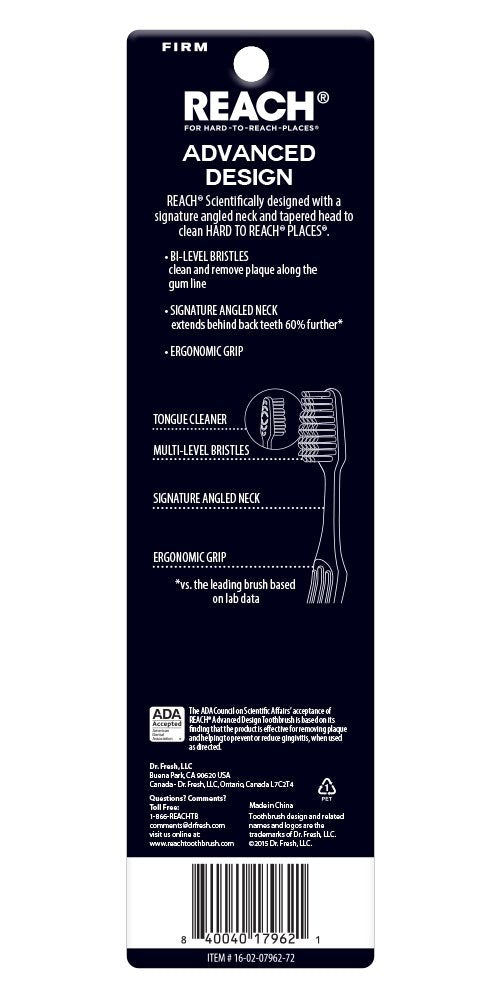 REACH Advanced Design Toothbrushes, Firm, 2-Count