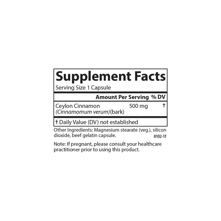 - Ceylon Cinnamon, Cinnamon Supplements, 500 mg, Cinnamon Extract Pills, Ceylon Cinnamon Capsules, 90 Capsules.