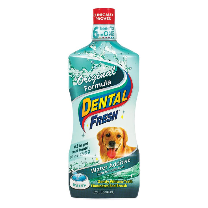 Water Additive for Dogs, Original Formula, 32oz – Dog Breath Freshener and Dog Teeth Cleaning for Dog Dental Care– Add to Water