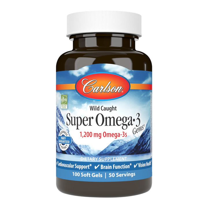 - Super Omega-3 Gems, 1200 mg Omega-3s, with EPA and DHA, Wild Caught Norwegian Fish Oil Supplement, Sustainably Sourced Fish Oil Capsules, Omega 3 Supplements, 100 Softgels