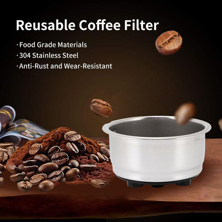 Coffee Filter Basket, Detachable Coffee Filter Cups, Stainless Steel Coffee Machine Filter Accessory for Home Office(2)