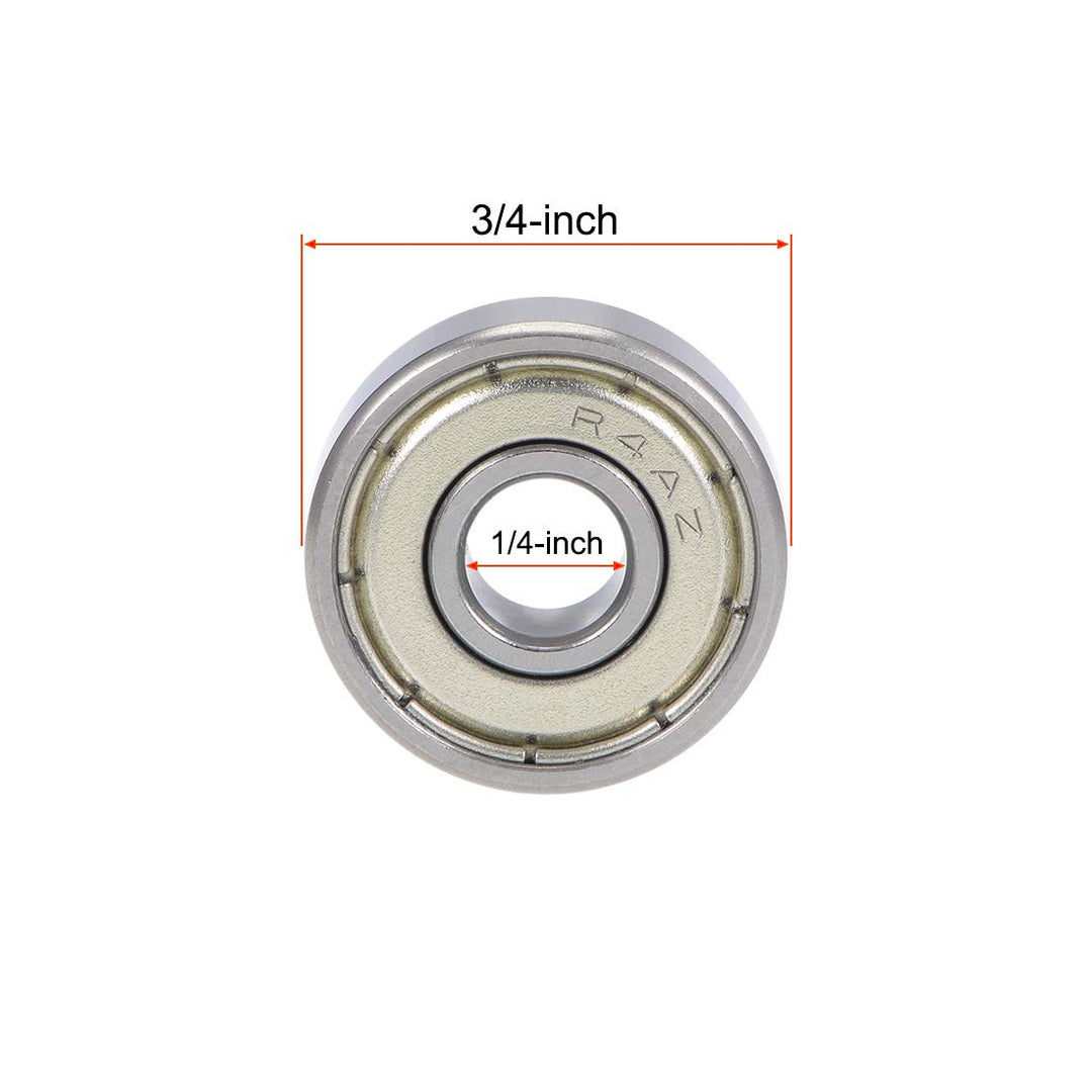 R4AZZ Deep Groove Ball Bearings 1/4 x 3/4 x 9/32 Double Shielded Chrome Steel P6(ABEC3) 5pcs
