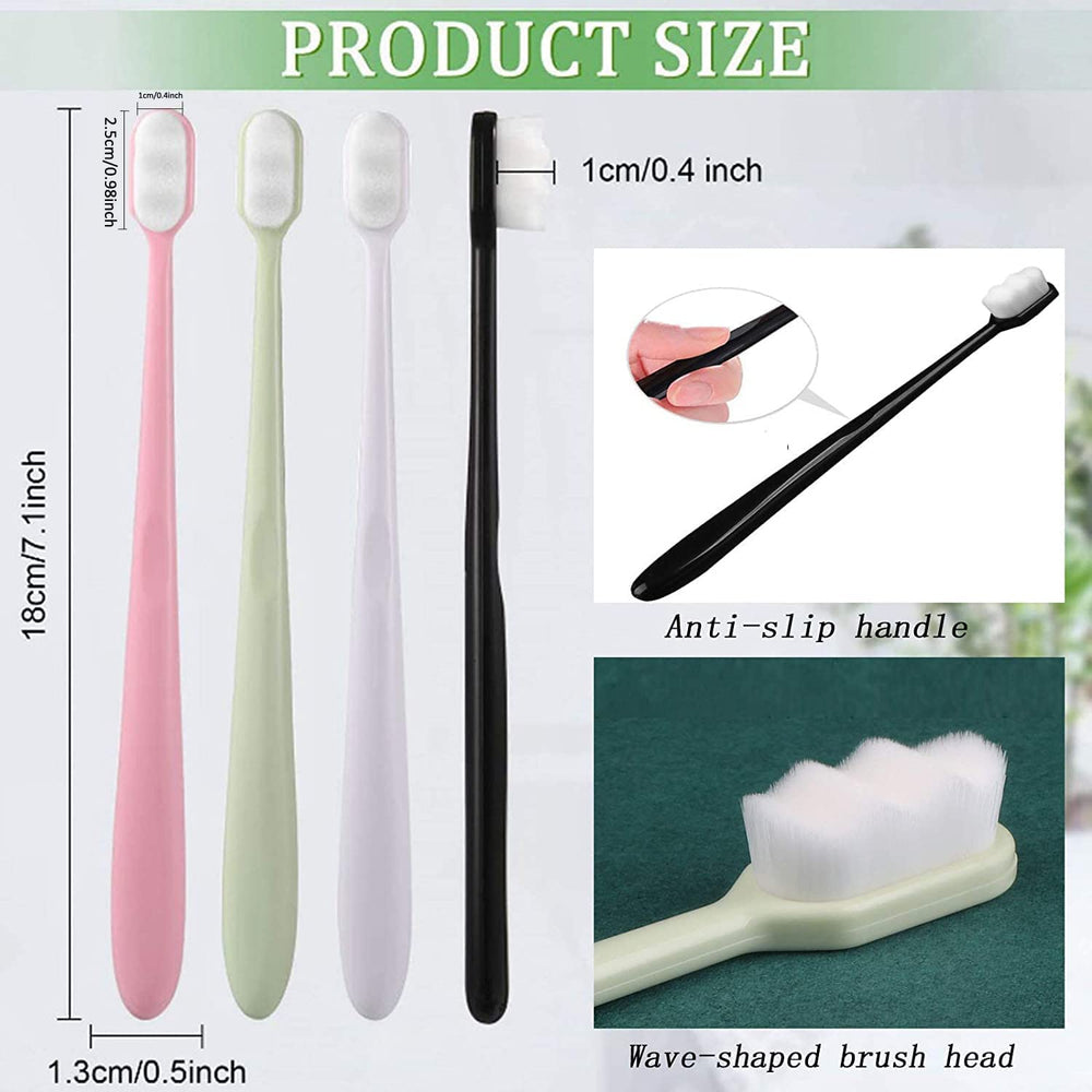12PCS Extra Soft Toothbrush Adult Teen Manual Micro Nano Toothbrushes 20,000 Bristles for Sensitive Gums Fragile Teeth Oral Gum Recession
