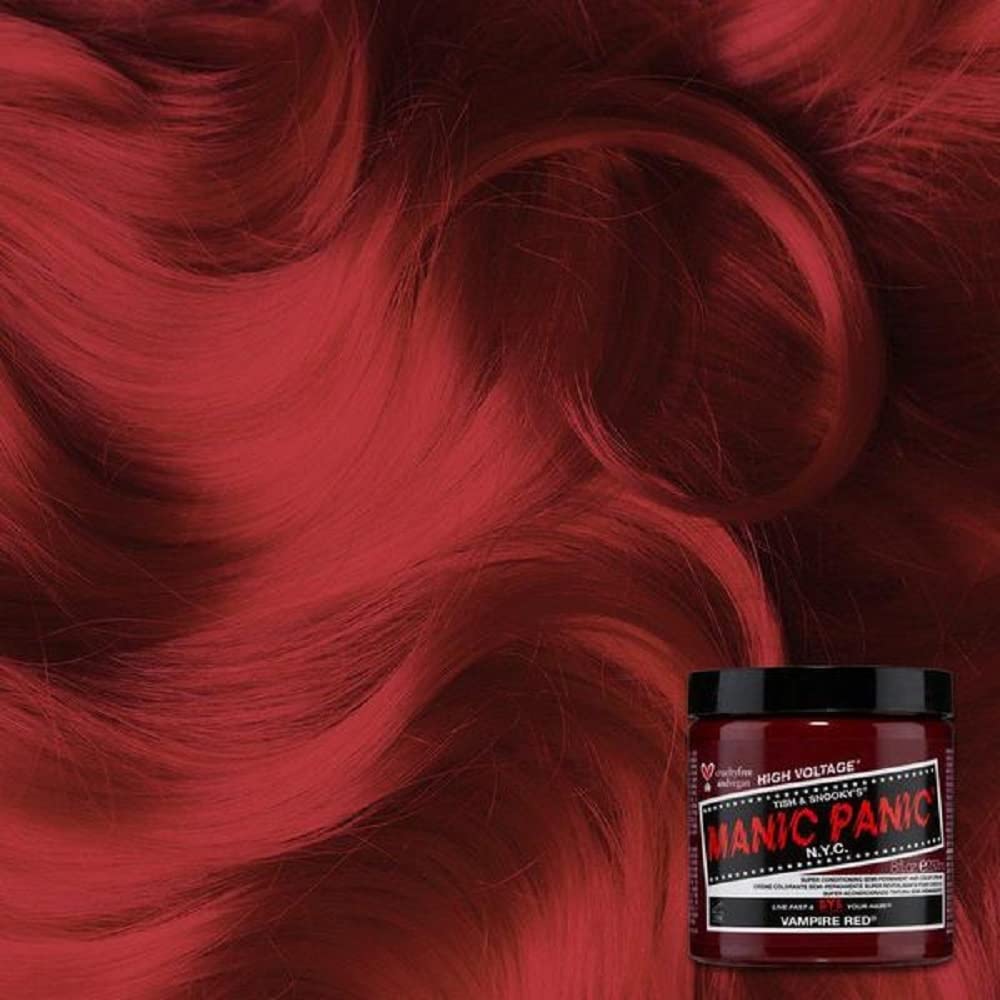 Vampire Red Hair Dye - Classic High Voltage - Semi Permanent Deep, Blood Red Hair Color - Vegan, PPD And Ammonia Free (4oz)