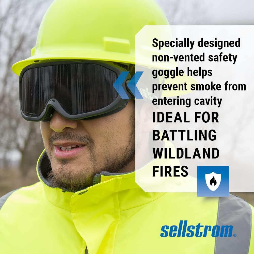 Odyssey II Wildland Fire Safety Goggles - Anti-Fog, Anti-Scratch Eye Protection Goggles for Men & Women - FR Strap, fits over Glasses, ANSI Z87.1