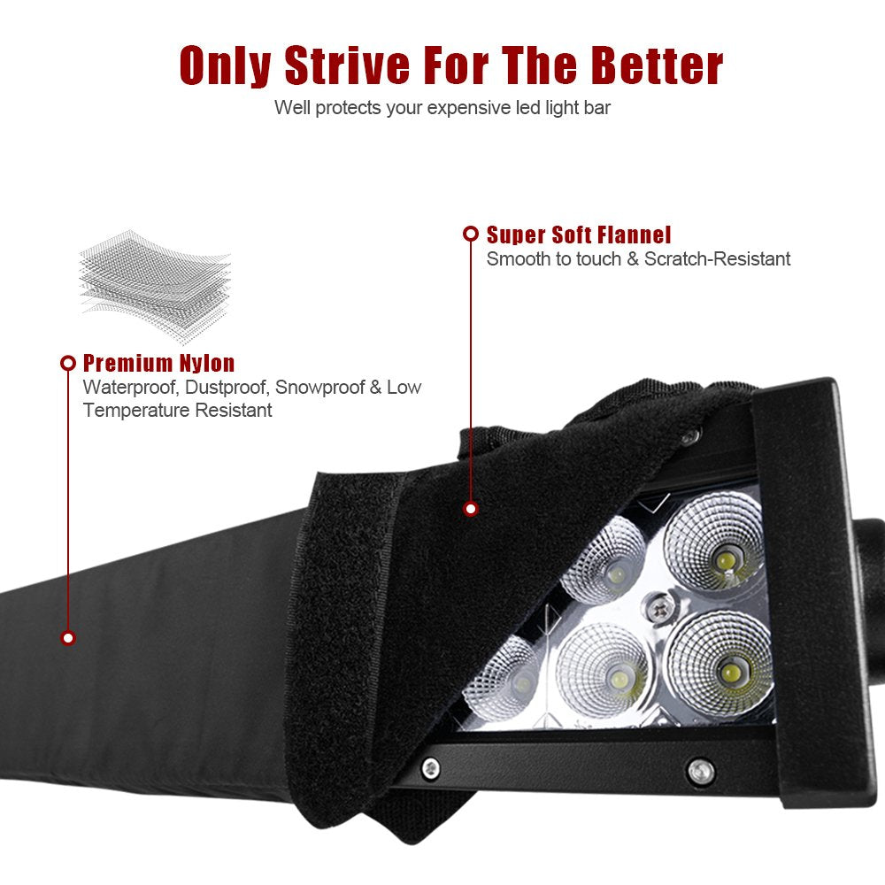 22 inches Universal Straight and Curved LED Light Bar Cover - Water-Resistant, Windproof, Dustproof, Snowproof Scratch-Proof Protective Sleeve